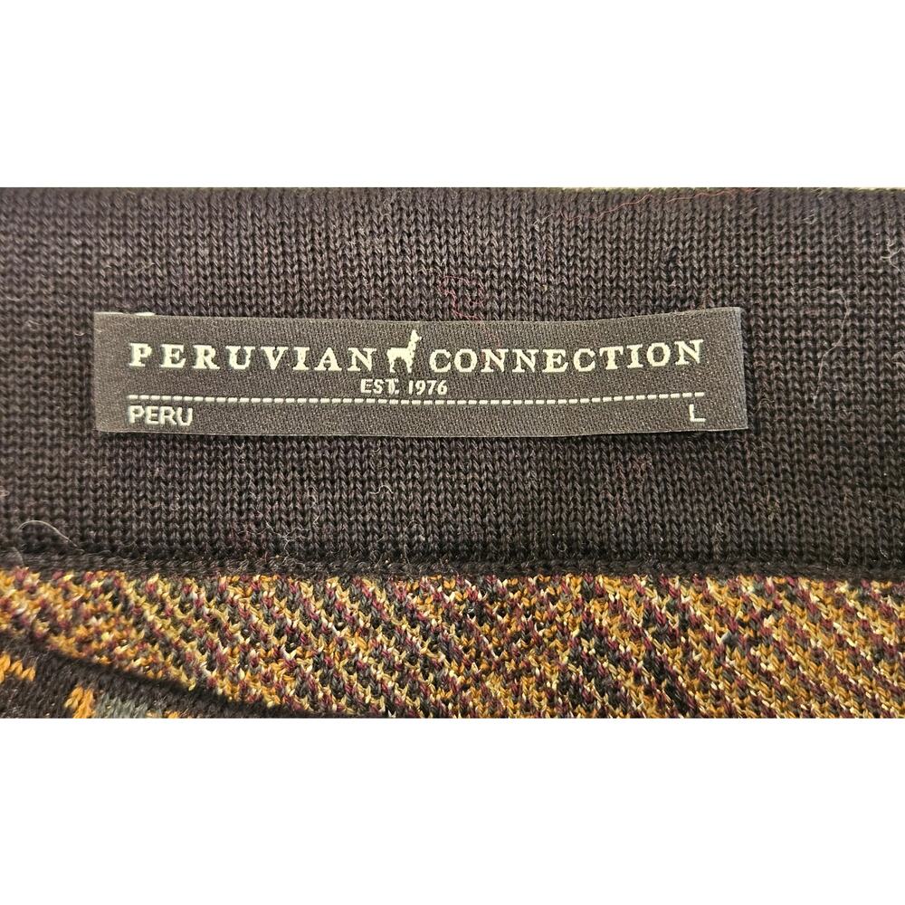 Peruvian Connection Pima Cotton Metallic Jacquard Knit Midi Skirt Large - Picture 3 of 7
